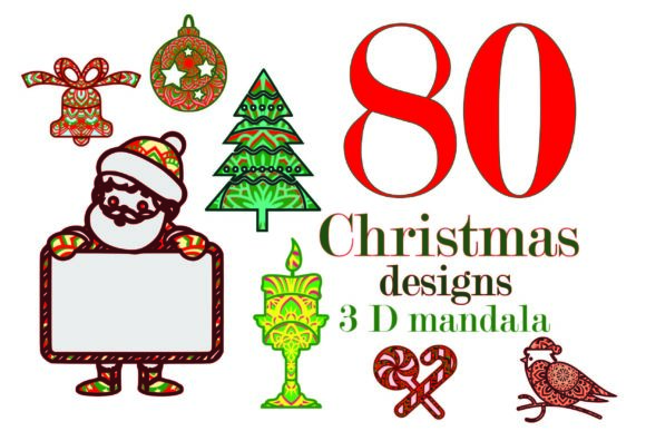 80 Christmas Designs: Layered Laser-Cut SVGs