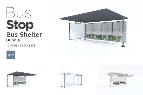 Bus Stop Sign Mockup Vol -11