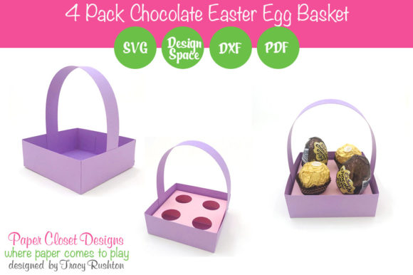 Chocolate Easter Egg Basket Four Pack