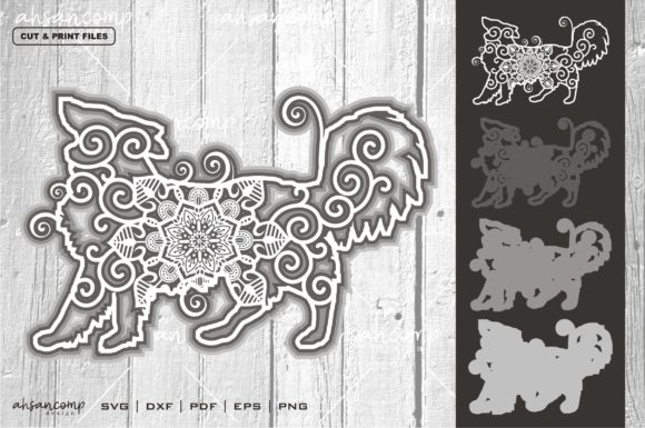 Dog Mandala Vector 4 SVG Multilayer