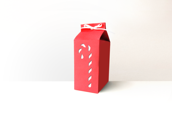 Festive Packaging Design: Christmas Candy Cane Milk Carton Box SVG