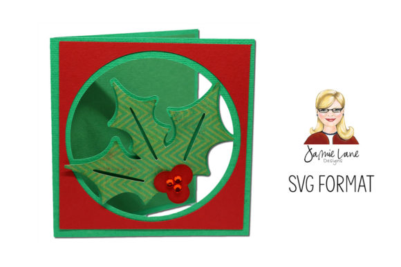 Holly Circle Window Card