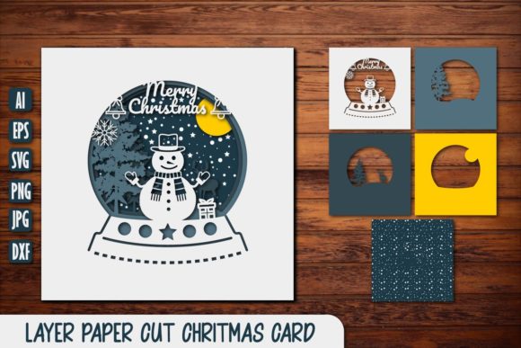 Layer Paper Cut Christmas Card SVG