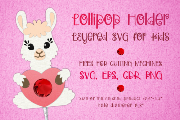Llama-Valentine Lollipop Holder Template