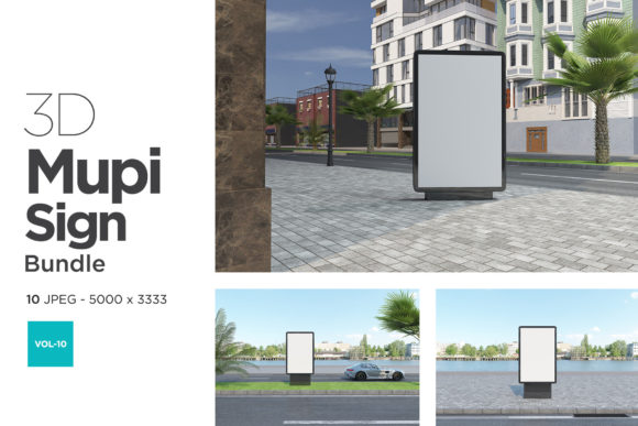 Mupi Sign Billboard Mockup Set Vol 10
