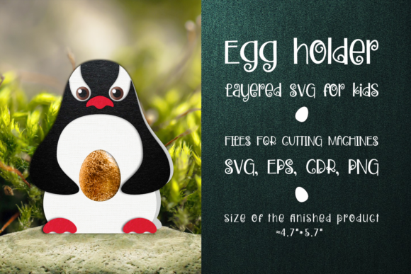 Penguin Chocolate Egg Holder Template SV