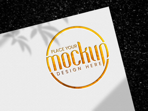 Realistic Letterpress Logo Mockup