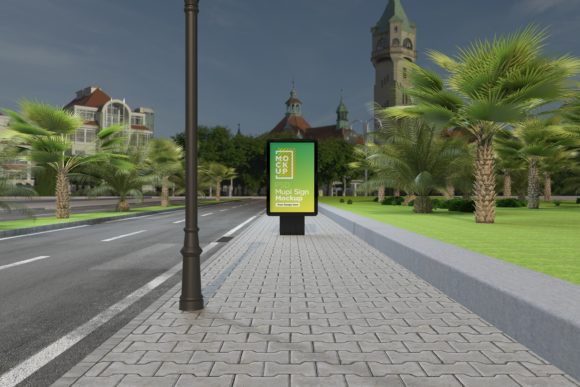 Transforming Flat Graphics into Immersive Realities: A Deep Dive into the Mupi Night View City Signage Mockup