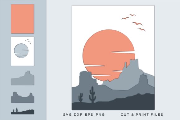 Unlocking Creativity with the Desert Landscape Layered Mountain SVG